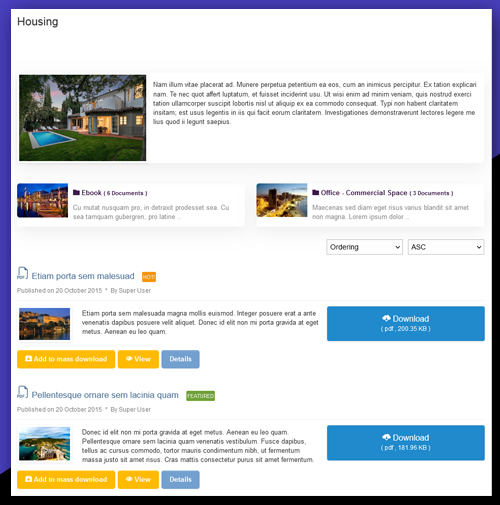 Documents blog view